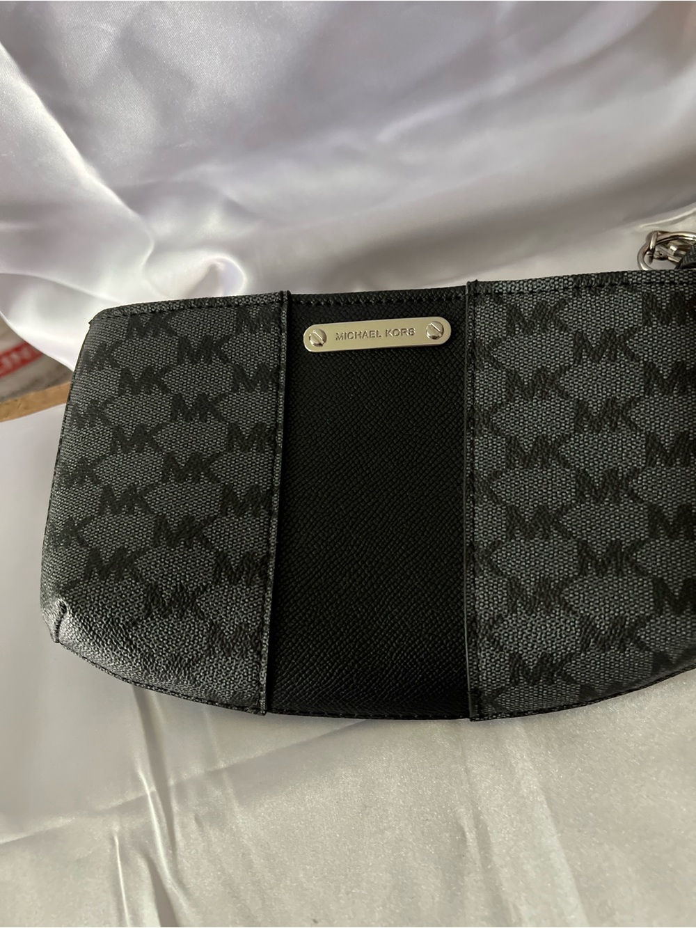 Michael Kors Black and Gray Monogram Belt Bag